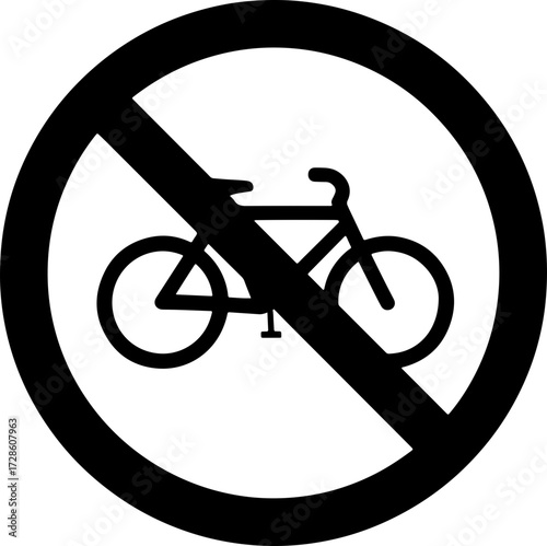 No bicycle allowed sign, symbolizing restrictions and safety, promoting pedestrian zones and traffic regulations