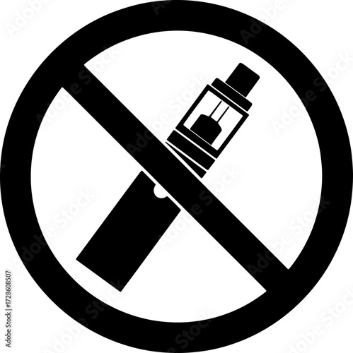 No Vaping Allowed: Prohibition sign against electronic cigarettes for health safety
