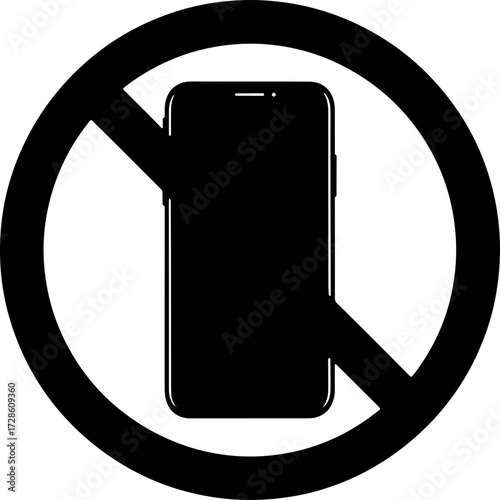 No phone usage allowed sign, a universal symbol of restricted mobile phone access