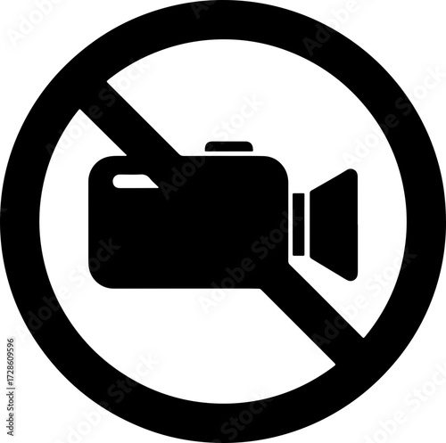 No Video Recording Symbol: Prohibition of Filming or Videography in Various Settings