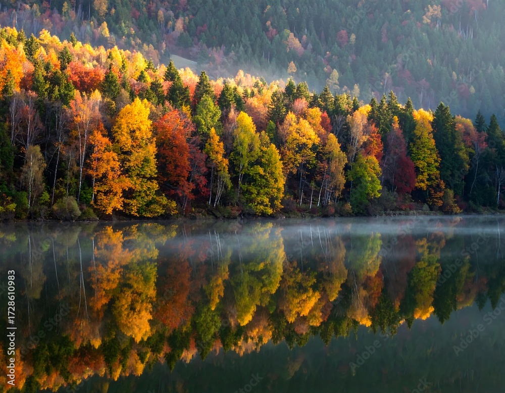 Fototapeta premium Autumn lake reflections