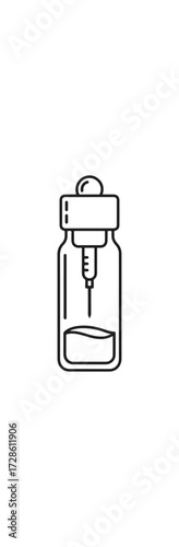 Syringe injecting liquid into vial illustration
