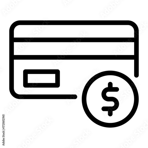 This Debit Card icon is suitable for Bank, Finance, and related fields.