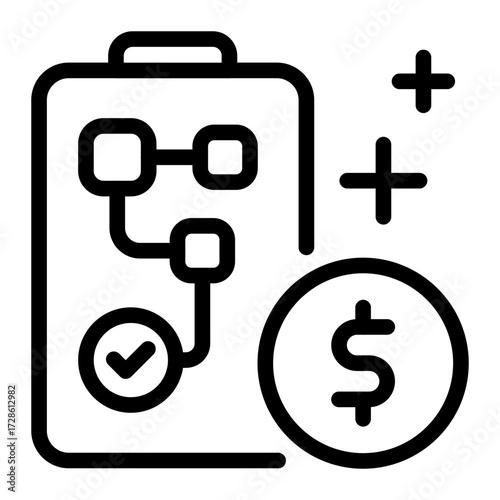 This Financial Planning icon is suitable for Bank, Finance, and related fields.