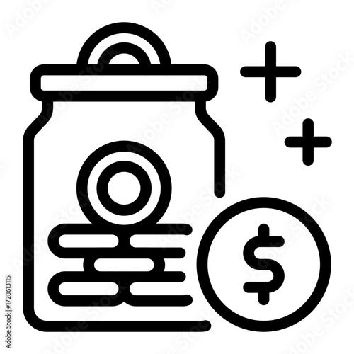 This Saving icon is suitable for Bank, Finance, and related fields.