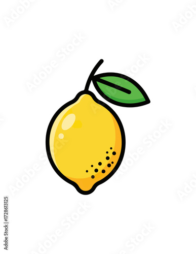 Bright yellow lemon illustration