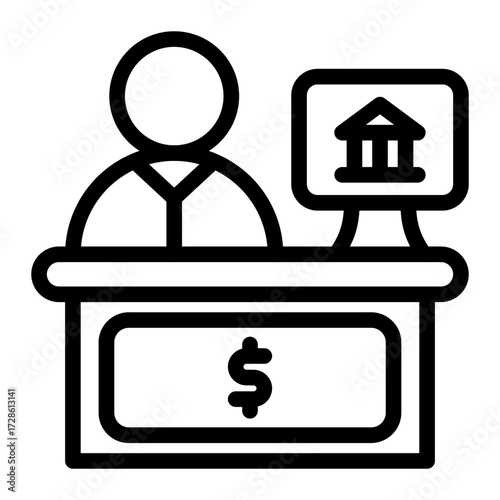 This Teller icon is suitable for Bank, Finance, and related fields.