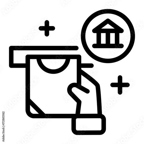 This Withdrawal icon is suitable for Bank, Finance, and related fields.