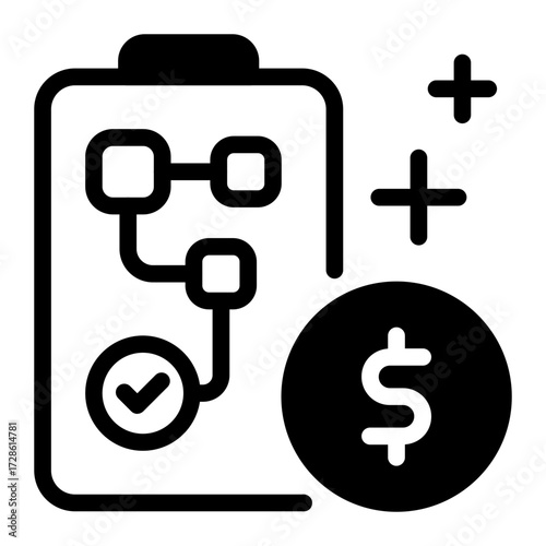 This Financial Planning icon is suitable for Bank, Finance, and related fields.