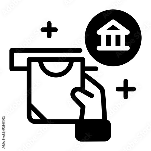 This Withdrawal icon is suitable for Bank, Finance, and related fields.