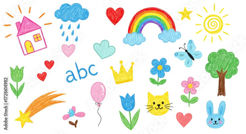 Colorful Cartoon Doodle Elements