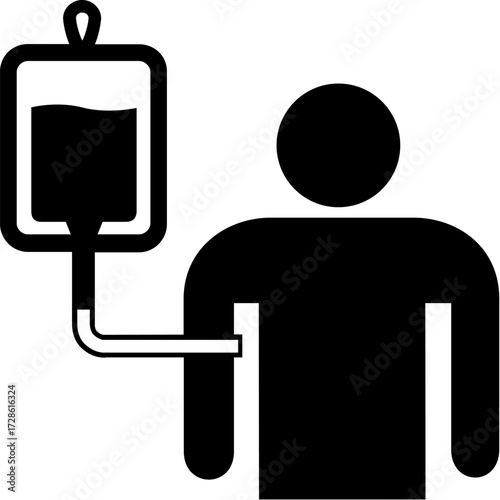 Vector icon illustrating blood transfusion and transplant medicine concepts scalable eps