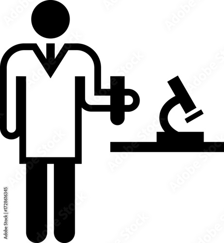 Biologist science lab microbiology vector icon illustration scalable eps for research and education