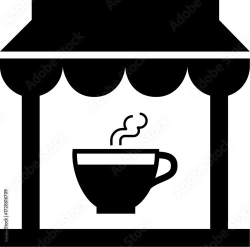 Scalable vector icon of a coffee house store cafe shop for your design needs