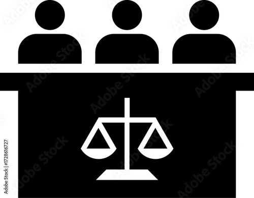 Scalable vector illustration of court of appeals justice symbol for legal concepts