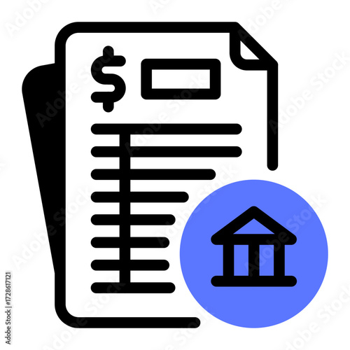 This Bank Statement icon is suitable for Bank, Finance, and related fields.