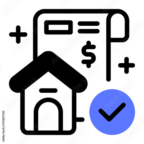 This Mortgage icon is suitable for Bank, Finance, and related fields.