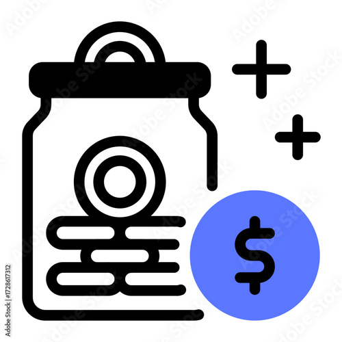 This Saving icon is suitable for Bank, Finance, and related fields.