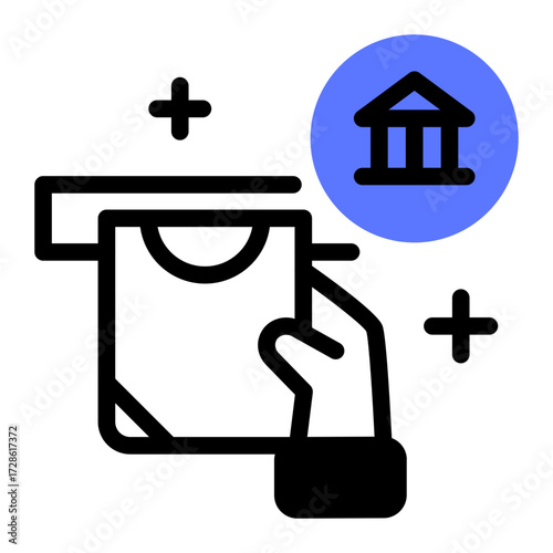 This Withdrawal icon is suitable for Bank, Finance, and related fields.