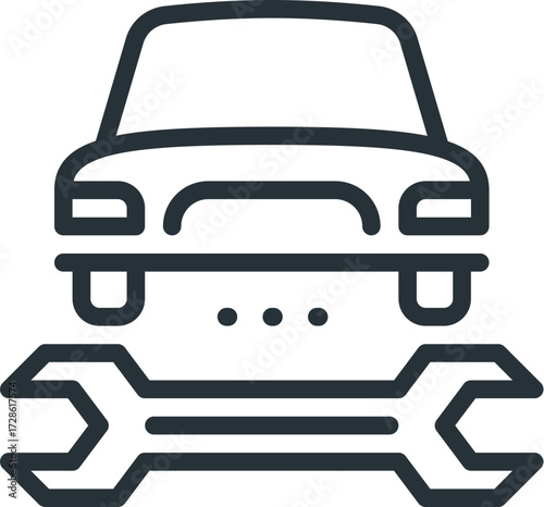 Automotive repair service icon vector illustration for mechanic garage and car maintenance