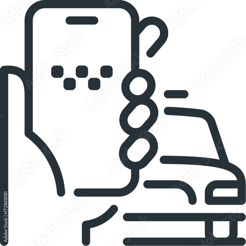 Mobile app taxi service hand held smartphone icon vector illustration scalable eps graphic