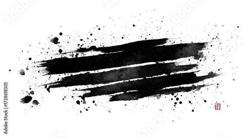 Wallpaper Mural Abstract ink splatter on black background Torontodigital.ca