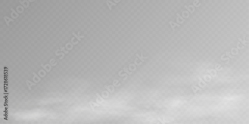 Fog and smoke effect PNG on dark background. Mist texture