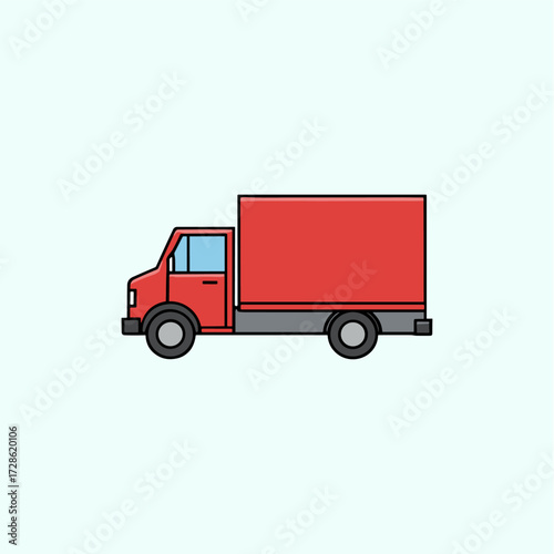 Delivery truck icon logo flat vector design