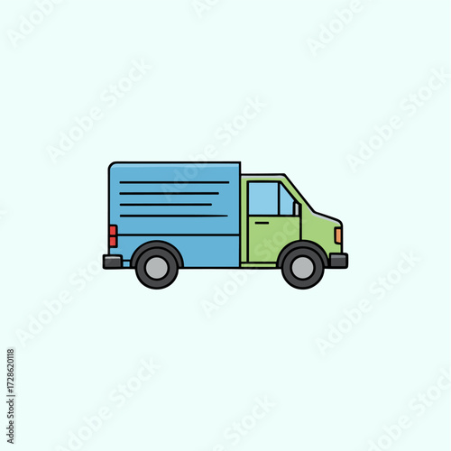 Delivery truck icon logo flat vector design