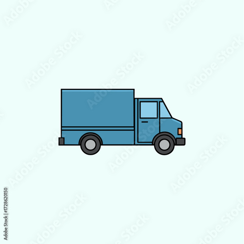Delivery truck icon logo flat vector design
