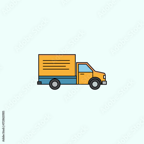 Delivery truck icon logo flat vector design