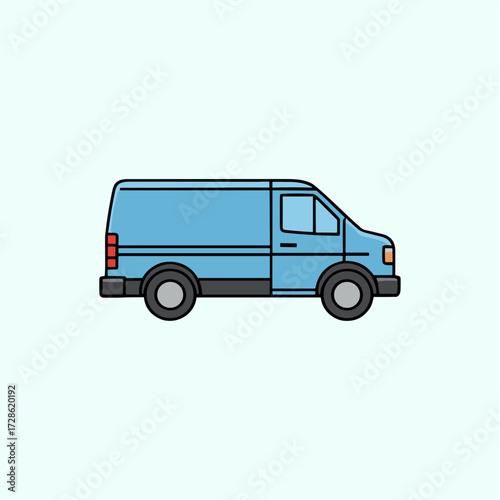 Delivery van icon logo flat vector design