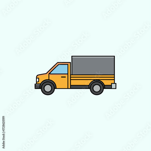 Delivery van icon logo flat vector design
