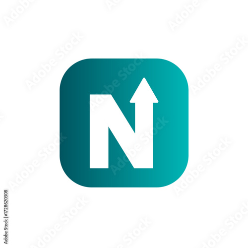 Free Download N letter logo type. Striped application icon design - GFXLoad