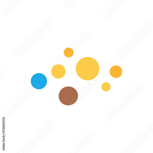 Bubbles icon logo flat vector design