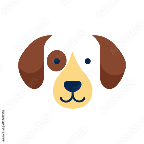 Dog icon logo flat vector design