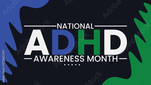 ADHD Awareness Month in October. Vector illustration suitable for holiday concept backgrounds, placards design templet