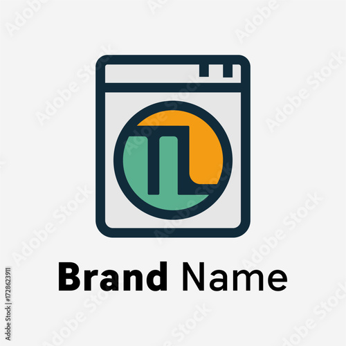 Brand Logo in Front of White Background: A simplistic and creative logo, designed with clean lines and a modern aesthetic, presented against a pure background.
