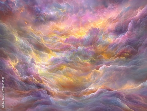 Dreamlike Pastel Cloudscape Fantasy Art Abstract Background