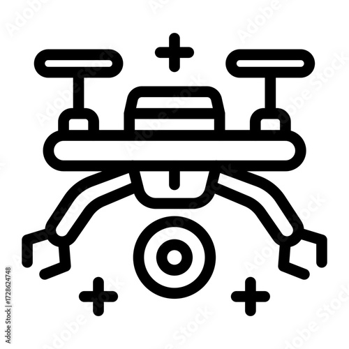 This Futuristic Drone icon is suitable for Science Fiction, Sci-fi Film, etc.