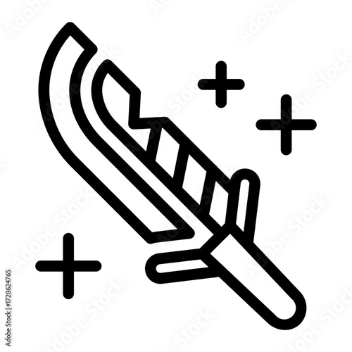 This Futuristic Sword icon is suitable for Science Fiction, Sci-fi Film, etc.