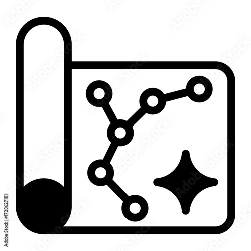 This Star Map icon is suitable for Science Fiction, Sci-fi Film, etc.