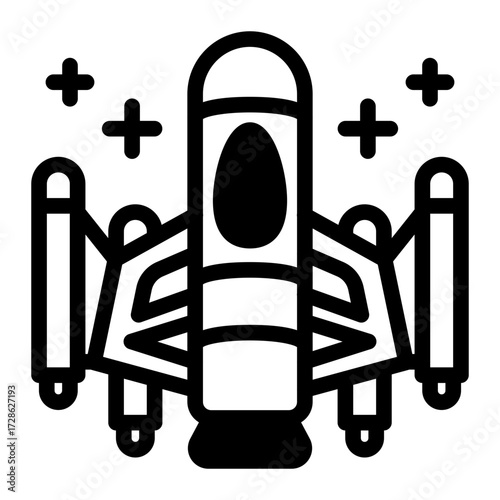 This Spaceship icon is suitable for Science Fiction, Sci-fi Film, etc.