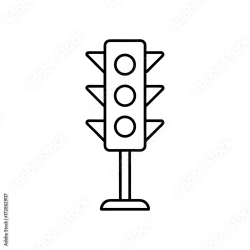 Outline of a traffic light on transparent background