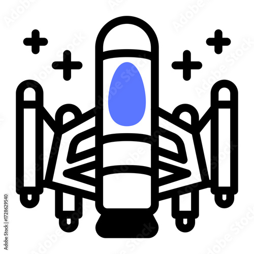 This Spaceship icon is suitable for Science Fiction, Sci-fi Film, etc.