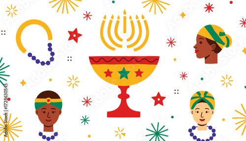The Umoja Bowl, symbolizing unity with vibrant cultural elements, celebrates Kwanzaa.