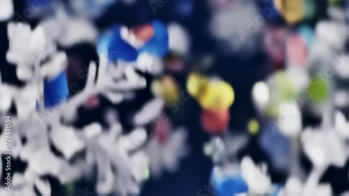 Wallpaper Mural Abstract Snowflake Decorations Floating in the Air with Colorful Background. Torontodigital.ca