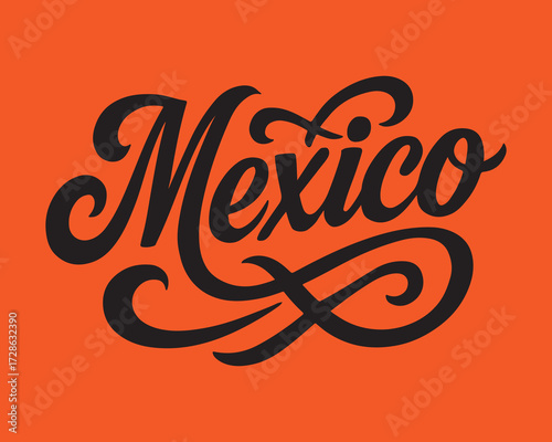 Mexico retro typography vector