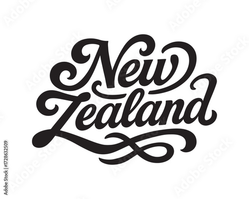 NewZealand retro typography vector