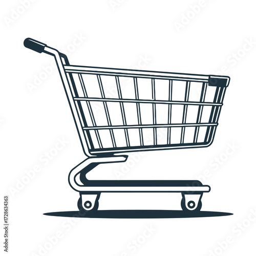 Simple shopping cart icon silhouette illustration